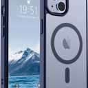 SUPFINE Magnetic for iPhone 14 Case & iPhone 13 Case (Compatible with MagSafe) (Military Grade Drop Protection) Slim Translucent Matte Shockproof Phone Cover,Navy Blue