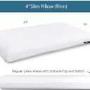 Bluewave Bedding Slim Gel Memory Foam Pillow for Stomach, Back and Side Sleepers - Therapeutic Design for Spinal Alignment, Better Breathing and Enhanced Sleeping (4-Inches Height, Standard)