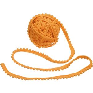 uxcell 25 Yards Pom Trim Ribbon, 0.5" Wide Orange Pom Ball Fringe Trim Sewing Fringe Fabric Trim Ribbon for DIY Crafts Curtain Clothes Pillow Home Decoration