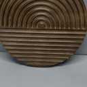 Musanpou Hand-carved Wood Wall Decor featuring Artistic Round Design for Farmhouse and Country-style Interiors | Wall Art Decoration | 11.8 inches x 11.8 inches (brown)