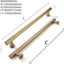 khtumeware 8 Inch Hole Center 10 Pack Champagne Bronze Heavy Duty Solid Satin Brass Cabinet Pulls, Kitchen Drawer Handles, for Dresser cabinets, cabinets
