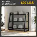 Heavy Duty 3-Tier Dumbbell Rack, 600 LBS Capacity Adjustable Weight Rack for Kettlebells & Dumbbells, One-Piece Solid Steel Home Gym Storage Stand, Space-Saving Corner Organizer with Hooks (32" H x 31.5" L)