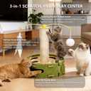 Cat Nail File Enrichment Box with Scratching Post, Sandpaper Scratcher Base, Interactive Cat Scratch Puzzle Box with Rotating Teaser & Bell Balls for Indoor Cats