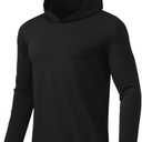 BANTREK Men Athletic Hoodies Long Sleeve Fishing Shirts UPF 50+ Sun Protection Dry Fit Wicking Hooded Running Shirts XL