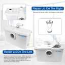 750pro Macerator Pump, 11400 L/H Flow High-Efficiency Quiet Copper Motor Sewage Pump with 4 Inlets & 2 Outlets Design for Basement Kitchen Bathroom Laundry Sink Wastewater29.5ft Lifting Up