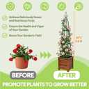100% Metal Obelisk Trellis for Climbing Plants Outdoor - Heavy Duty Stone Coated Steel Garden Tower Trellis - Tall Sturdy Rustproof Vertical Plant Support for Climbing Vine Vegetables Flowers