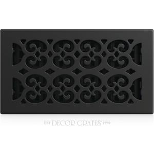 Decor Grates Metal Classic Decorative Air Vent Cover 6x12 Floor Register  Adjustable Control Lever  AC Floor Vent Covers for Home Floor Vents  Fits 6 x 12 Inch Opening  Textured Black (STH612)