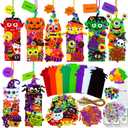 Winlyn 24 Sets Halloween Craft Kits Fall Crafts DIY Monster Spider Jack-O-Lantern Bookmark Ornaments Art Sets Foam Stickers Arts and Crafts for Kids Classroom Activities Party Favors Trick-or-Treaters