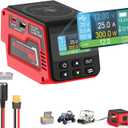 300W Voltage Regulator Compatible with Milwaukee 18V Battery (Battery Not Included), 230V Adjustable DC Output, 100W Type-C PD Fast Charging, 15W Wireless Charger (Red)