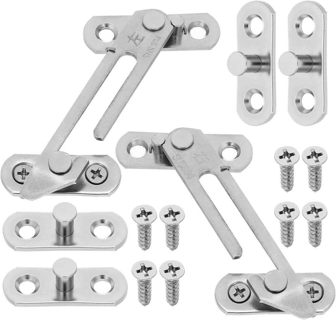 Didiseaon Window Safety Lock 4 Pack Window Stopper Concealed Restrictor Lock Child Locks for Casement and Sliding Sash Windows Easy Install Reusable 3.34 X 1.96 X 0.39 in, 8.50X5.00X1.00CM