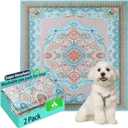 Washable Pee Pads for Dogs, 24"x24" 2 Pack Reusable Puppy Pads Pet Training Pads, Super Absorbent, 100% Waterproof Dog Pee Pads, Whelping, Housebreaking, Incontinence, for Playpen (Blue)