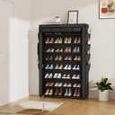 VILICK Shoe Rack with Cover, 8 Tier Tall Shoe Organizer Storage for 36-45 Pair Shoes and Boots Large Shoe Storage Shelf Free Standing Shoe Rack for Closet, Front Door Entrance, Dorm, Garage