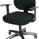Office Computer Chair Cover, Stretch Universal Rotating Rolling Desk Chair Slipcover, Stretchable Office Chair Seat Protector (Black)
