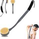 Gobiteli Back Scrubber for Shower,20.5" Long Handle Shower Brush for Body for Deep Clean,Back Brush for Shower for Men Women(Grey)