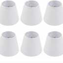 Small Lamp Shades Clip on Bulb, Chandelier Shades Set of 6, Mini Linen Lampshade 3.5x5x5.5in Small Lamp Shade for Chandelier Lamp Replacement (White)