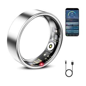 Smart Ring for Women & Men, Smart Ring Health Tracker, Blood Oxygen & Heart Rate Monitor, Long Lasting Battery Sleep Ring, Waterproof Fitness Ring (Silver, 8)