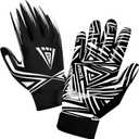 ATERCEL Football Gloves for Men - Enhanced Performance and High Grip Receiver Gloves for Rugby, Adults and Youth (Medium, white)