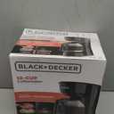 BLACK+DECKER 12-Cup Coffee Maker with Easy On/Off Switch, Easy Pour, Non-Drip Carafe with Removable Filter Basket, Vortex Technology, Black