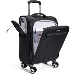 ECOHUB Carry On Luggage Airline Approved, 20 Inch Softside Carry On Suitcase with Spring Shock-Absorbing Spinner Wheels, Lightweight Travel Luggage with TSA Lock, 22x14x9 Carry-On Bag