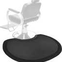 Anti Fatigue Semi Circle Salon Mat for Hair Stylist Anti-Slip Antique Series Salon & Barber Shop Chair Floor Mat (2.5' x 3.5' x 1/2'', Black), 42 x 30 inches