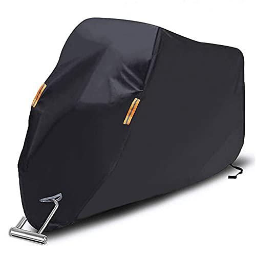 SEAZEN Motorcycle Cover Waterproof/Dustproof/Snowproof/UV Protection Motorcycle Covers 5 Layer Breathable Fabric with Lock-Holes fit for Most Types (Motorcycle-L UP to 96").