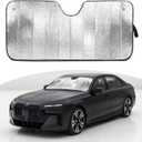 gunhunt 1 Pack Car Windshield UV Reflector, 57.08In x 27.55In Thicken Vehicle Front Window Heat Insulation Cover, Keep Your Vehicle Cool, Double-Sided Design, Universal Blackout Panel (Silver)
