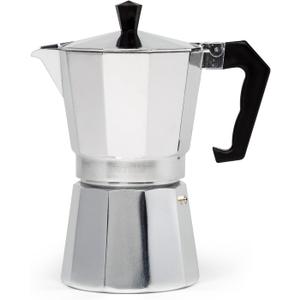 Primula Classic Stovetop Espresso and Coffee Maker, Moka Pot for Italian and Cuban Caf Brewing, Greca Coffee Maker, Cafeteras, 6 Espresso Cups, Silver (6 Cup)