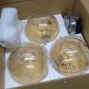 Brown Pendant Lights Kitchen Island 3 Pack, 7.87in Seeded Glass Globe