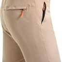 Rapoo Men's Athletic Shorts 7 Inch Inseam Water Resistant Lightweight Quick Dry Workout Shorts with Zipper Pockets (Medium, Khaki)