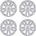 15-inch Hubcaps Wheel Covers Fit for 2016-2022 Toyota Prius & 2017-2022 Prius Prime & 2020-2024 Corolla Hybrid Wheel Rim Covers, Snap On Installation; Set of 4 Pcs (Silver)