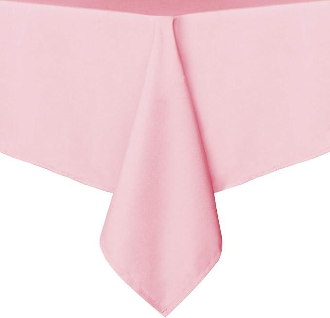 Rectangle Tablecloth Stain and Wrinkle Resistant Washable Polyester Table Cloth, Decorative Fabric Table Cover for Dining Tables, Buffet Parties and Camping, Pink  100x56 inch