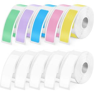 1600 Pcs Label Tapes Laminated Stickers Replacement Compatible with D30 Portable Thermal Label Paper Printer Tapes for Office 160 Pcs/Roll (12 x 40 mm, Colorful)