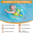 Baby Swimming Float Kids Inflatable Swim Ring with Safety Support Bottom Swimming Pool Accessories for 3-36 Months