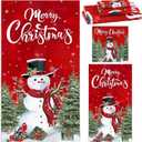 WovWeave 3 Pack Christmas Snowman Bathroom Towels Set Winter Christmas Tree Snowman Wash Cloth Holiday Soft Hand Towels for Xmas Gift Bathroom Kitchen Dish Hotel Beach Gym Spa