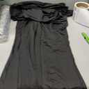 Women's Grace Maxi Dress Off Shoulder Long Sleeve Bodycon Elegant Solid Formal Gown for Wedding Guest (Black, Small)