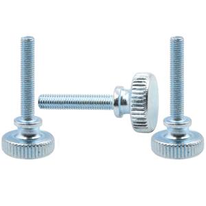 LBY 30pcs Knurled Thumb Screws, M4 x 20mm Flat Knurled Head Fully Threaded, Carbon Steel Galvanized (Double Layer Step)