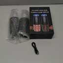 Rechargeable Pepper and Salt Grinder Set, whit Gravity Sensing Switch and LED Light, One Hand Automatic Operation -Black/2 Pack