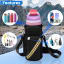 EGH Water Bottle Holder with Strap, Neoprene Sleeve Fits 30/32 oz Bottles, Holds Phone & Keys - Hands-Free Carrying for Hiking, Gym, Travel (for Stanley & Owala Most Brands)