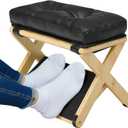 HOMELYSTBO Foot Rest for Under Desk at Work, Wooden Under Desk Footrest with Non-Slip Rubber Stepping Surface, Ergonomic Foot Stools for Under Office Desk, Enhances Posture, Home Office Gaming (Pine)