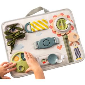 Taf Toys Snap'n Learn Board Busy Board for Toddlers 18 Months & up Montessori Sensory Activity Board Travel Toy Non-Toxic Educational Learning Toy for Boys & Girls Birthday Gift