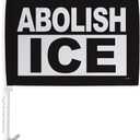Abolish ICE Flag For Car Decorations Bandera Para Carros Window Clip Pole Mount Truck Rod Protest Support Sign Poster Independence Day Mexican LA SF NY California Auto Accessories Made In USA
