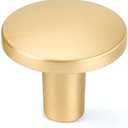Haliwu 10 Pack Gold Cabinet Knobs Brushed Brass Dresser Drawer Knobs Round Gold Kitchen Cabinet Hardware Zinc Alloy