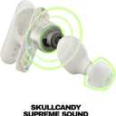 Skullcandy Smokin Buds Wireless Earbuds, Bluetooth Headphones, Noise Isolating Fit, Up to 20 Hours Battery, IPX4 Sweat and Water Resistant, Microphone for iPhone Android - Bone