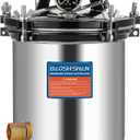 BAOSHISHAN 18L Steam Autoclave 19 QT Stainless Steel Portable Pressure Autoclave 1KW 110V