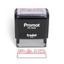 Promot Paid Self Inking Rubber Stamp - Refillable Paid Stamper - Business, Bookkeeping, Ordering, Accounting, Work, Office Stamps - Red Ink