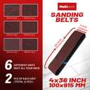 12 Pack 4x36 Inch Sanding Belts, Assorted 80400 Grit Aluminum Oxide Abrasive Belts for Belt Sander, Woodworking, Metal Polishing & Surface Preparation