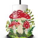 Hexagram Mushroom Paper Towel Holder, Mushroom Kitchen Bar Decor, Cottage Core Decor for Kitchen Bar Bathroom Countertop, Cute Rustic Cottage Housewarming Gifts for Women Men