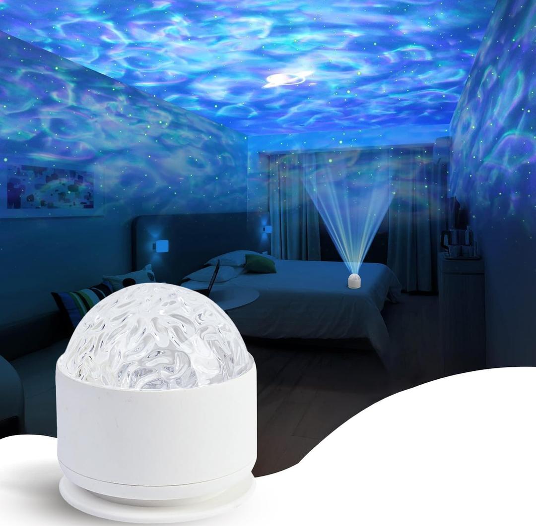Calming Sensory Lights, Sensory Toys for Kids with Autism, Ocean Light Projector with 15 Color Patterns, Light Projects Water Ripple Effects onto Walls and Ceilings, Autism Toy,for Children and Adults
