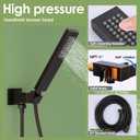 ENGA Square Solid Brass Hand Held Shower Head With Wall Connector and Hose Set (Oil Rubbed Bronze)
