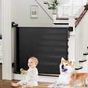 Retractable Baby Gates for Stairs No Drill, PRObebi Retractable Dog Gate Indoor Extends to 54" Wide 34" Tall, Child Gates for Doorways, Stair Gate Use for Outdoor, Hallways, Doorways, Deck, Porch